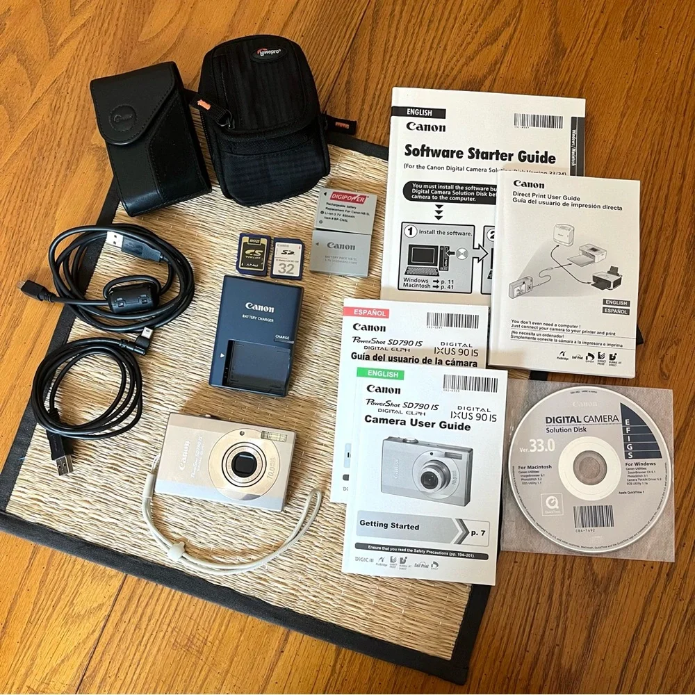 Canon PowerShot SD790 IS 10MP Digital Elph Camera Silver Bundle - Picture 2 of 14